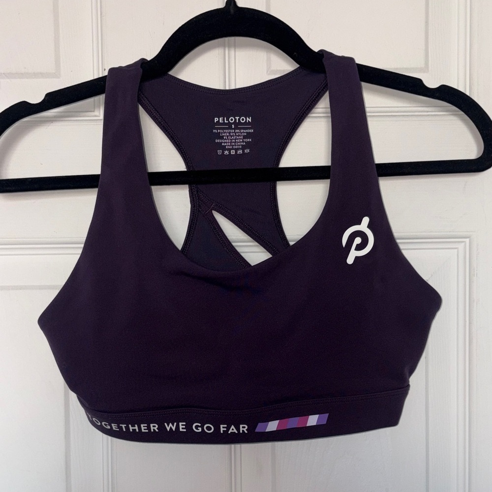Peloton Racerback Together We Go Far Purple Sports Bra Size S — image 3 of 7
